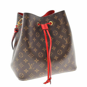 LOUIS VUITTON Neo Noe Monogram Canvas Coquelicot Red Bucket Shoulder Bag